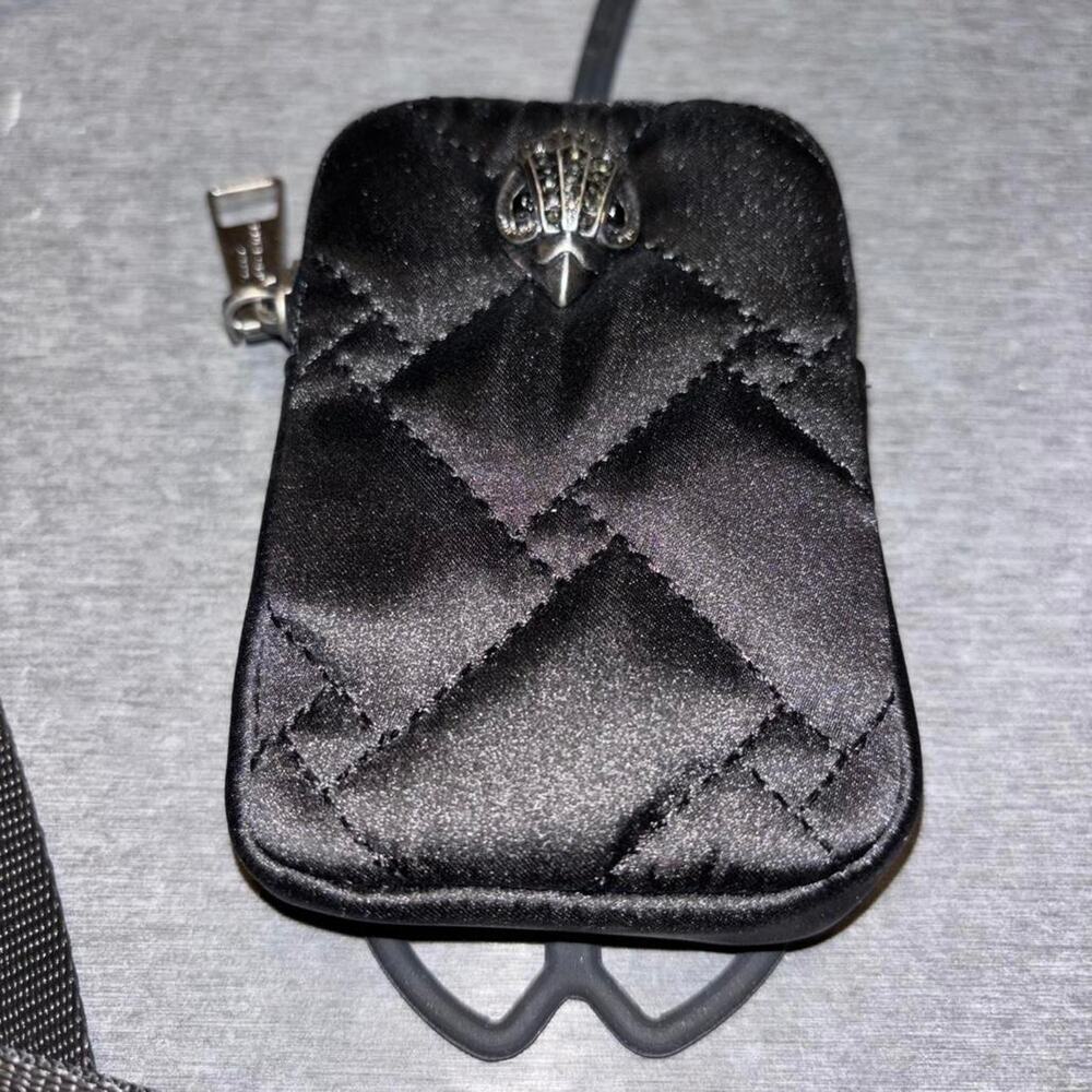Kurt geiger black quilted lanyard with universal phone holder - Picture 2 of 4